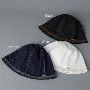 Chapeau Bob en Jean Style Japonais Rétro Tendance Printemps-Été 2025 pour Homme, Style Neutre, avec Coutures Extérieures - Product Image 2