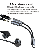 Focus 2in1 USB C Type-C à 3.5mm + USB-C Câble de charge audio auxiliaire Adaptateur Splitter Câble casque