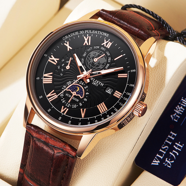 Elegant and Luxurious Men's Classic Wristwatch with Quartz Movement Waterproof and Luminous Watch