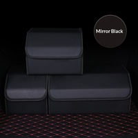 Boîte de rangement pliable pour siège de voiture et coffre en cuir PU multicolore