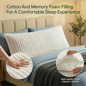 Memory Foam Full Body Pillow Thickened Removable Corduroy Cover Rectangular Plush <strong>Big</strong> Bedside <strong>Cushion</strong> Support Home <strong>Bed</strong> - Product Image 5
