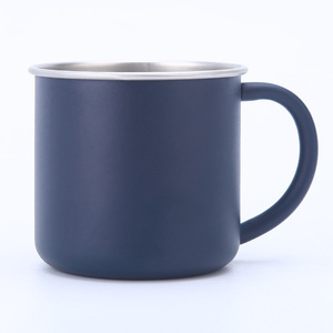 Taza de Café de Acero Inoxidable 304, Doble Pared con Aislamiento al Vacío, con Asa, Color Azul Marino Oscuro, Termo - Product Image 2