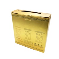 Paquete de 3 Cajas de Regalo para botellas de vino con ventana de exhibición de papel de lámina dorada personalizada