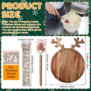 Tabla de cortar de Navidad de forma personalizada, tablas de Navidad de bambú de madera con cintas de Navidad y raspadores para Cocina - Product Image 4