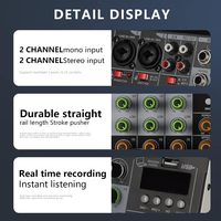 Mini-mixeur audio professionnel 4 canaux avec interface USB/BT et effets pour karaoké familial et mini-karaoké