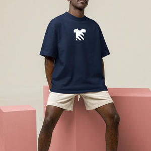 Custom Screen Print Design 220Gsm Loose Gym Fitness <b>T</b> <b>Shirt</b> Men's Thick Rib <b>Collar</b> Solid Luxury Boxy Fit <b>T</b> <b>Shirt</b> - Product Image 4