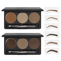 Poudre à sourcils trois couleurs MLM, résistante au bavage et à la décoloration, facile à estomper, pour un sourcil naturel et volumineux, teinture à sourcils cosmétique OEM longue tenue