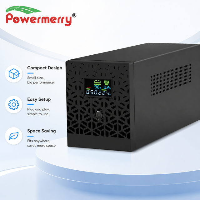 1200VA 720W Single Phase Mini UPS 230Vac 50Hz AVR Lead Acid Battery for Home Office Server and Computer Backup Daily Use Safe