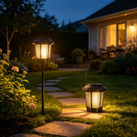 Lampes solaires de jardin, étanches, LED, effet flamme, décoratives, alimentées par énergie solaire, pour pelouse, patio, allée, éclairage paysager