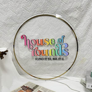 Акриловая зеркальная Золотая неоновая вывеска для салона, бизнес-магазин, индивидуальная светодиодная вывеска, неоновая вывеска для бизнеса - Product Image 2