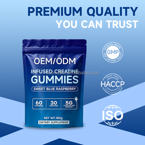 Gomitas de Creatina con Sabor a Frambuesa Azul, 60 Unidades, 5G por Porción, Suplemento Dietético, OEM/ODM - Product Image 3