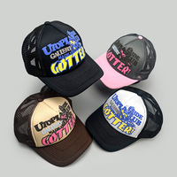 Casquette Trucker Utopia Club Personnalisée, Lot de 4 Casquettes Trucker Gorras en Maille Snapback Streetwear avec Logo Moto Graphique pour Hommes et Femmes