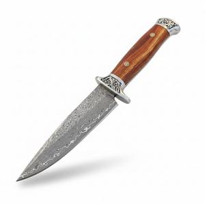 Cuchillo de Camping de Hoja Fija de Acero Inoxidable de Alta Calidad Flower Shadows, 200 cm, Punta Recta, Mango de Madera, DIY OEM - Product Image 1