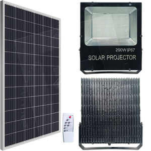 <span class=keywords><strong>ไฟ</strong></span>สปอตไลท์พลังงานแสงอาทิตย์สำหรับภายนอกอาคาร 200W 300W 400W 500W IP67 พร้อมรีโมทคอนโทรล แบบออลอินทู สำหรับโครงการวิศวกรรม 100W โคมไฟอะลูมิเนียมแบบกำหนดเอง - Product Image 1