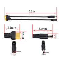 Kabel Daya XT30 XT60 XT90 Pria ke Wanita ke Jack DC 5.5x2.1mm 5.5x2.5mm