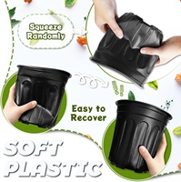 OJYUDD 60 Pack 1 Galon Pot Plastik Lembut Tebal Ringan dengan Desain Lubang untuk Menyemai Bibit Bunga