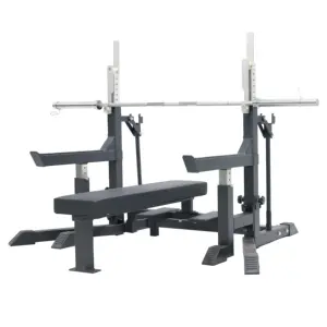 Adjustable Squat Stand rack with sport bench for weight lifting, Q235 Steel, Strength Training Fitness Gym Equipment
