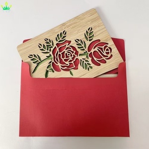 Biglietti d'Auguri in Bambù Artificiale con Rose per Festa della Mamma, Festa del Papà, San Valentino, <span class=keywords><strong>Compleanno</strong></span>, Biglietti per Auguri Festivi e Regali Fai-da-Te - Product Image 5