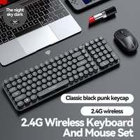 2.4Ghz Wireless Mouse and Keyboard 105 Keys Round Keycaps Office Business Keyboard Mouse Combos Suit for Office Desktop Pc