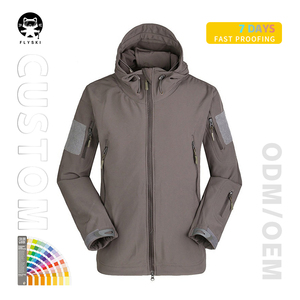 FLYSKI Veste bombardier à col montant unisexe, imperméable et respirante, imprimée avec fermeture éclair, coupe-vent pour hommes - Product Image 1