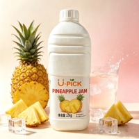 2kg Commercieel Ananasconcentraat, 40% Echt Fruitsap, 9x Verdunbaar voor Bubble Tea & Dranken