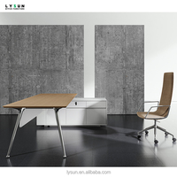 Scrivania Direzionale Ergonomica Convertibile a L di Lusso in MFC Nero con Texture 3D Effetto Legno, Durevole ed Ecologica