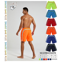 Shark One Plus Uitstekende Kwaliteit 100% Polyester Gestreept Patroon Waterdichte Strand Shorts Zwembroek Met Zak Voor Mannen M-3XL