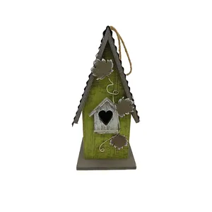 Bois jardin suspendu faune maison Nature amoureux cadeaux extérieur Patio décor en bois nid d'oiseau maison volière mangeoire