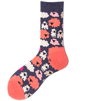 Logo personnalisé chaussette Floral lapin tortue feuille lapin plume mouton tulipe motif coloré mode drôle équipage mignon chaussettes pour hommes
