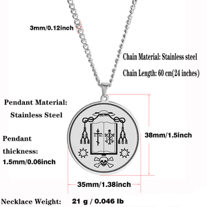 Vadecum Cypriani-collar con colgante de acero inoxidable, colección de varias plegarias, novenas a Saint Cyprian, talismán Antioch - Product Image 3