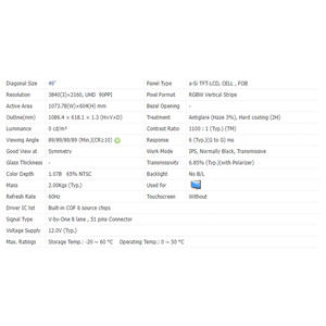 Pannello LCD 6870S-2853B V19 49UD per TV <span class=keywords><strong>LG</strong></span> <span class=keywords><strong>55</strong></span> Pollici, Sostituzione Schermo 4K UHD ad Alta Luminosità, Display Open Cell 3840x2160 - Product Image 6