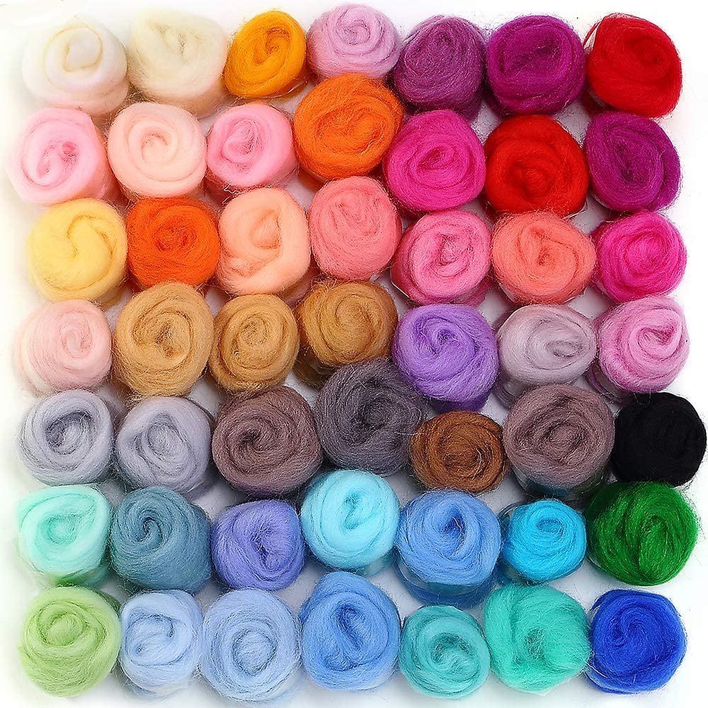 50 Warna Australia Chunky Merino Rajut Tebal Serat Benang Wol Keliling untuk Jarum Felting Tangan Berputar Bahan DIY Kerajinan