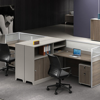 China Manufacturer 2 4 Person Modular Aluminum Partitions Workstation Office Cubicle Furniture with Glass