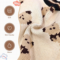 Vêtements pour chiens personnalisés en usine, OEM ODM, pull en tricot pour chien avec imprimé ours, chaud pour l'hiver, pour chiens et chats de petite et moyenne taille