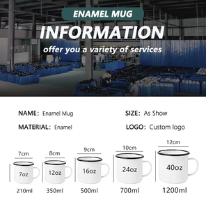 Bán buôn biểu tượng tùy chỉnh 12oz 8cm tin kim loại cắm trại Nhiệt Báo Chí tráng men cốc cà phê in ấn men Cốc Cốc Cốc Cốc Cốc - Product Image 4