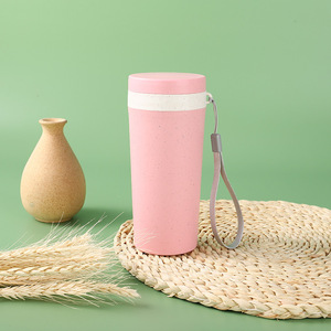 Gobelet à eau en paille de blé, couleur unie, 500 ml, écologique, réutilisable, pour cadeaux - Product Image 2