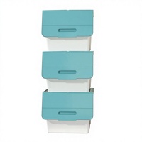 Conteneur en plastique à ouverture inclinée, matériau PP, couvercle à charnière latérale, pour produits ménagers et de cuisine, bacs de rangement et boîtes à chaussures