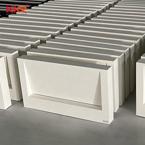 Meubles de salle de bain modernes évier blanc crème lavabo suspendu lavabo <span class=keywords><strong>en</strong></span> résine de pierre - Product Image 1