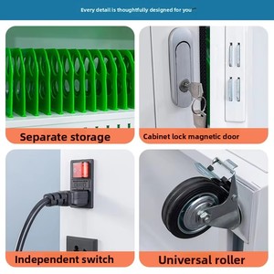 Armoire de recharge pour tablettes et téléphones portables avec serrure à clé, écologique, durable, gestion centralisée, pour le stockage scolaire - Product Image 5