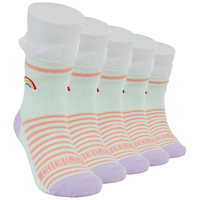 Chaussettes en coton à volants en dentelle à rayures arc-en-ciel pour petites filles Crew High Retop Sports Style avec logo inférieur pour la saison de printemps