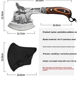 3Cr13 thép không gỉ Trung Quốc lửa rìu Nylon vỏ bọc tay hatchet đôi cạnh Tomahawk màu gỗ xử lý cắm trại công cụ Rìu - Product Image 6