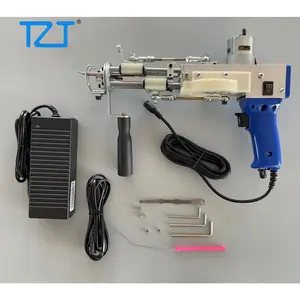 Pistola trapuntatrice elettrica per moquette portatile blu scuro con copertura dell'ingranaggio per palancola tagliata