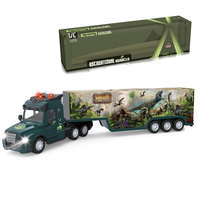 Camion de transport RC Dinosaure Long 2.4G avec portes ouvrables et lumières, simulation d'ingénierie, pour intérieur et extérieur, pour enfants