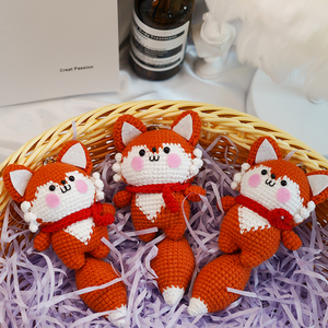 Hecho a mano de algodón de <span class=keywords><strong>ganchillo</strong></span> lindo zorro muñeca colgante regalo con relleno de algodón PP personalizable <span class=keywords><strong>ganchillo</strong></span> llavero bolsa encanto - Product Image 6