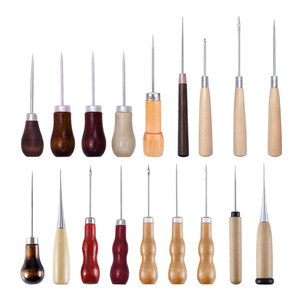 Poinçon à manche <span class=keywords><strong>en</strong></span> bois pour trou de perforation <span class=keywords><strong>en</strong></span> cuir ou bricolage fait à la main - Product Image 1