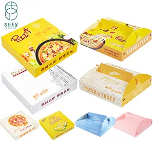 Desain Cina 30X30 32X32 40X40 Kotak Kardus Karton Kotak Pizza Irisan Tunggal untuk Pizza