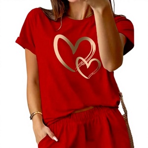 Ensemble décontracté d'été pour femmes, t-shirt à manches courtes et short à taille élastique, tenue en tissu doux - Product Image 4