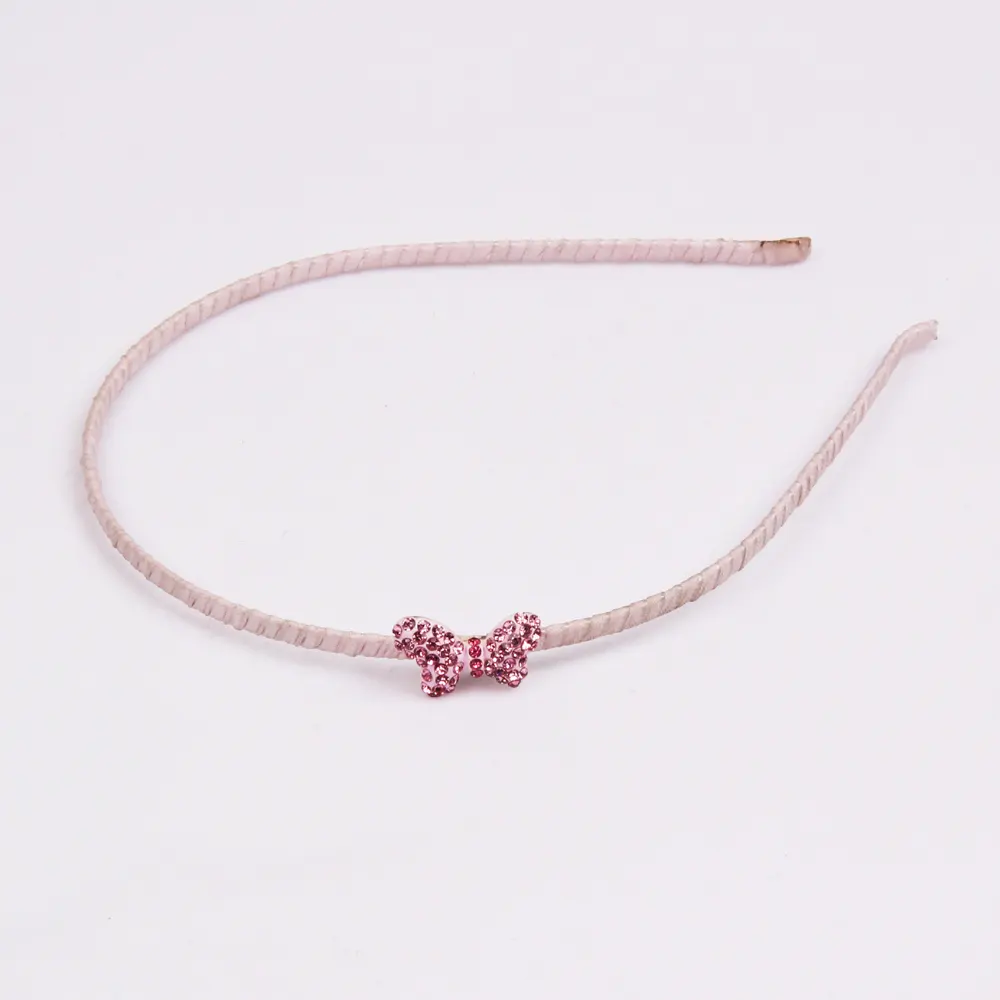 Moda sevimli pembe ince Metal kelebek çocuk Hairband