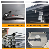 Couverture de benne robuste en aluminium avec couvercle verrouillable, fixation sans perçage avec serrure métallique, accessoire universel pour benne arrière de camionnette