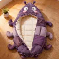 Kantung Tidur Bentuk Ulat Lucu Bahan Plush, Kantung Tidur Perjalanan Luar Ruangan Custom, Minimum Order Rendah
